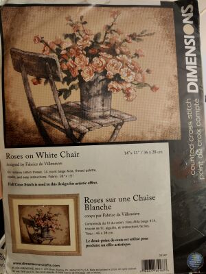 Dimensions 35187 Roses on Wite Chair